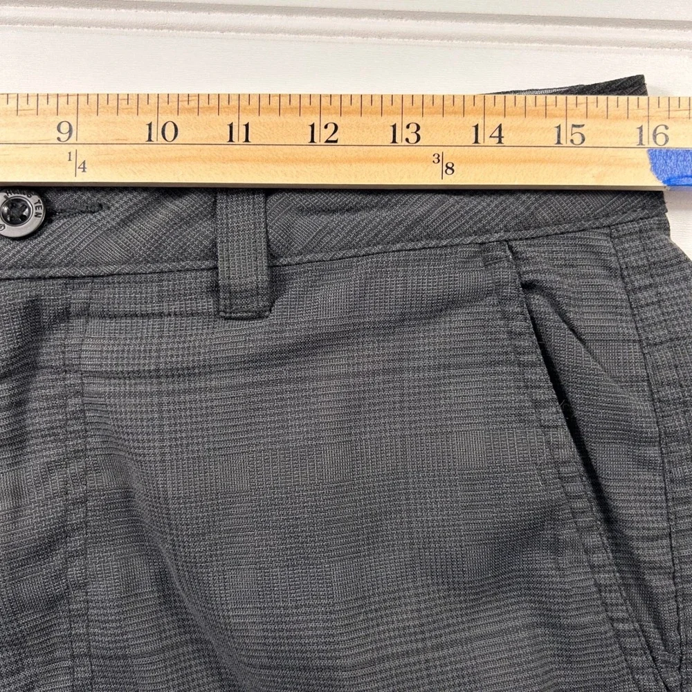Hang Ten Hybrid Shorts Mens 32 Charcoal Grey Glen Plaid Walk Boardshorts